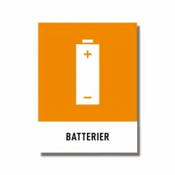 Återvinningsdekal Batterier 140x190 mm - 3st/fp. Köp online