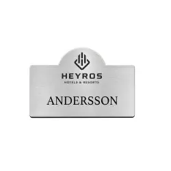 Bästa pris Namnbricka i silverfärgat aluminium 70x40mm