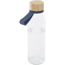 Trygg betalning Porto 500 ml vattenflaska av glas med silikonhandtag och bambulock
