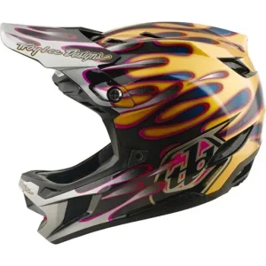 Nyhet Cykelhjälm Troy Lee Designs D4 Carbon Helmet Mips Overspray Gold/Black
