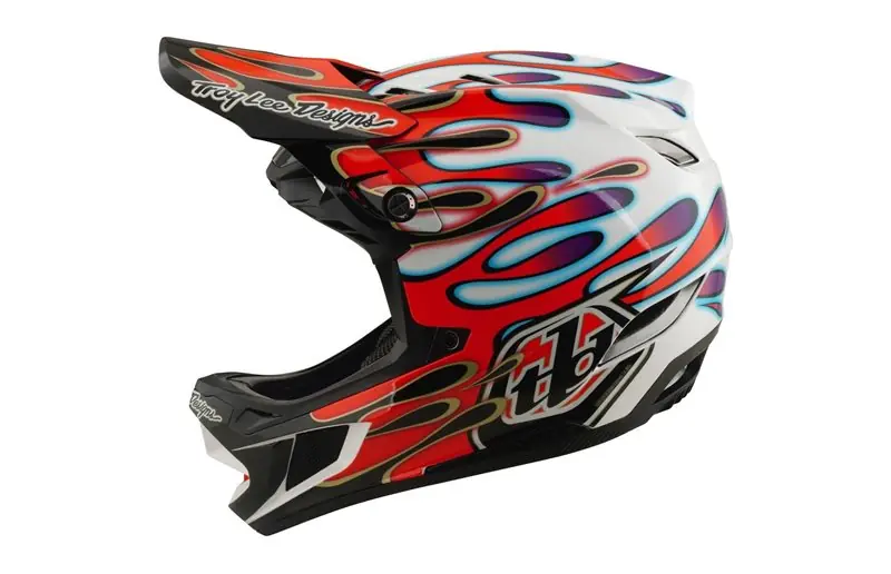 Cykelhjälm Troy Lee Designs D4 Composite Helmet Mips Overspray White/Red Köp online