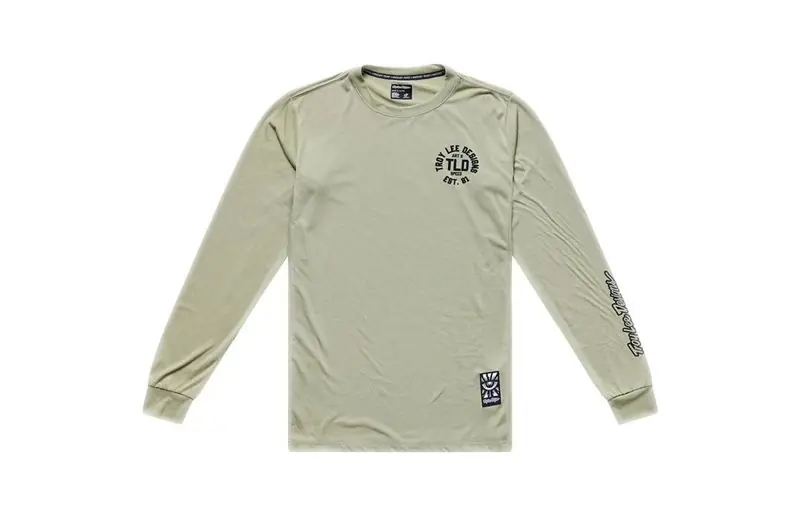 Cykeltröja Troy Lee Designs Skyline Ride Long Sleeve Tee Stamps Sage Outlet