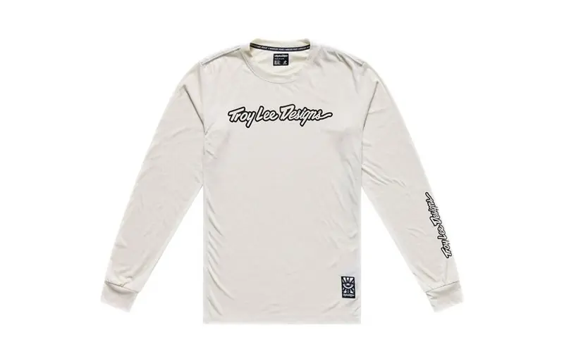 Extra rabatt Cykeltröja Troy Lee Designs Skyline Ride Long Sleeve Tee Signature Pumice