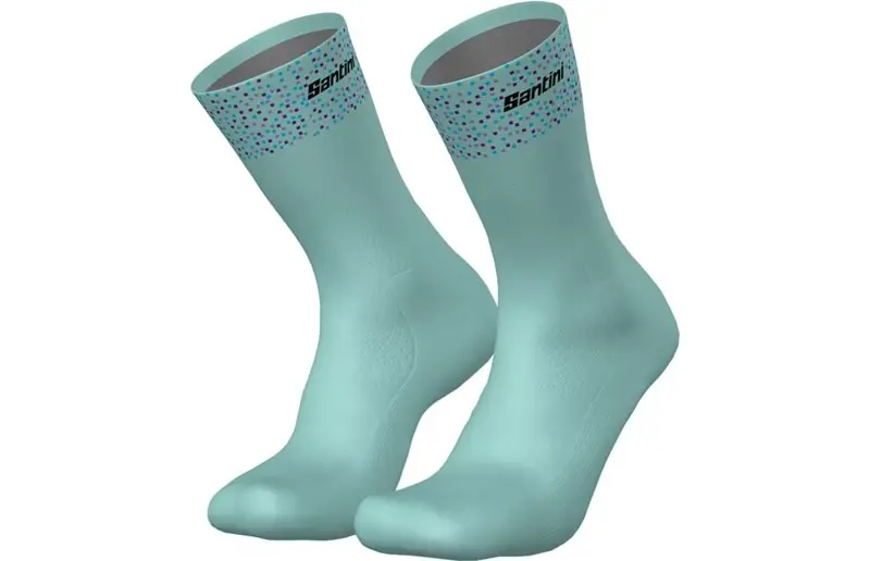Rabatter Cykelstrumpor Santini Trek-Unbroken XC Team Socks Light Green