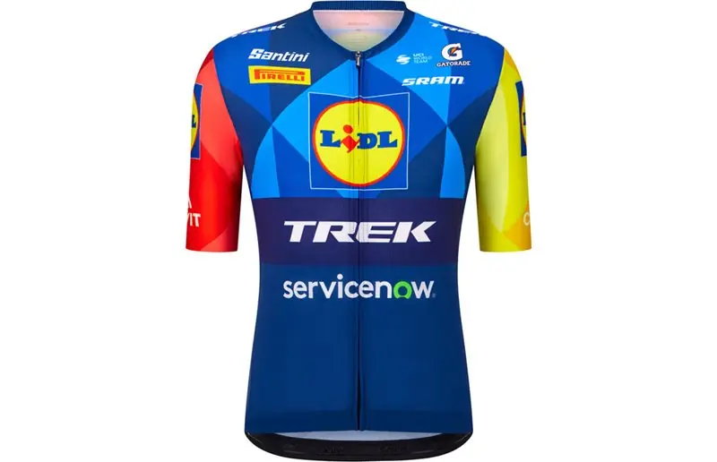 Cykeltröja Santini Lidl-Trek Team Jersey Blue/Yellow Rea