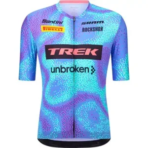 Säker betalning Cykeltröja Santini Trek-Unbroken XC Team Jersey Light Blue