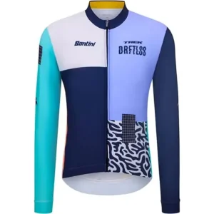 Cykeltröja Santini Trek Driftless Team Thermal LS Jersey Blue Lågt pris