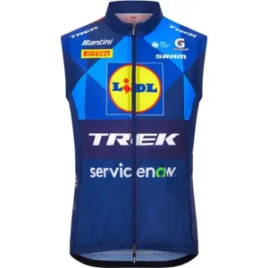 Kampanj Cykelväst Santini Lidl-Trek Team Windshell Vest Dark Blue/Yellow